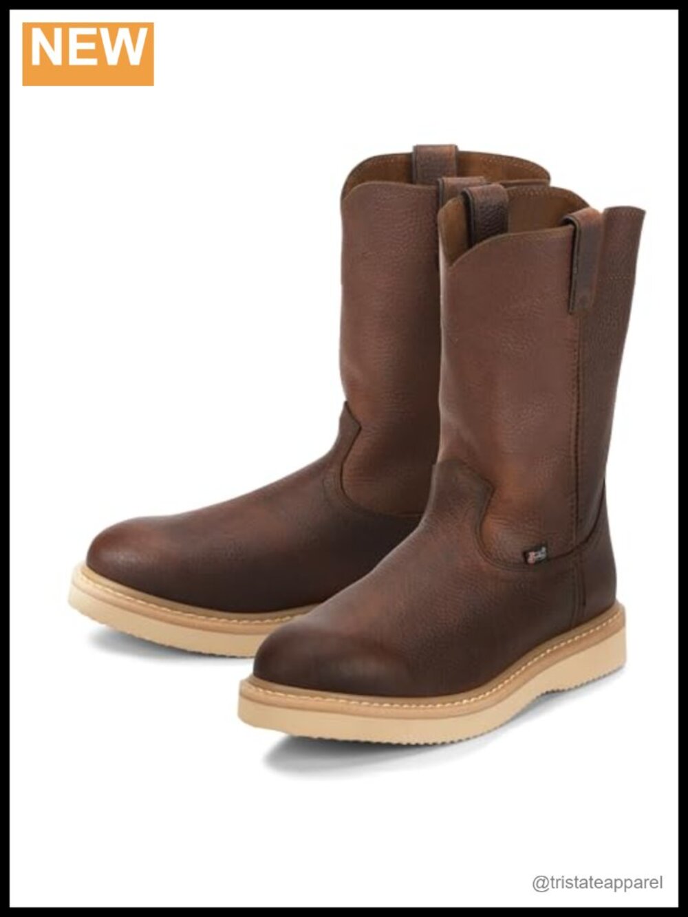 Justin Men's Axe 10" Wedge Round Toe Work Boot Leather